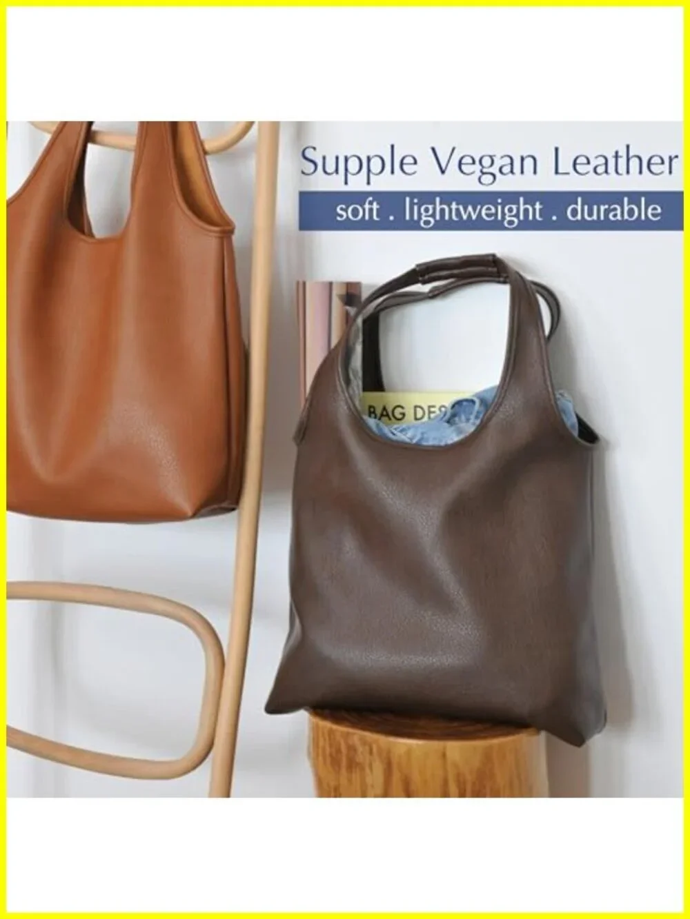 Women's Hobo Bag Vegan Leather Tote Oversized Slouchy Handbag